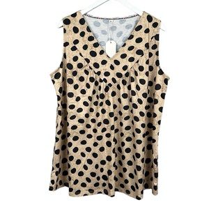 Exclusive NWT V Neck Polka Dot Tank Top Size XXL NEW